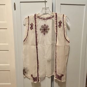 SALE!!! Shear boho embroidered vest
